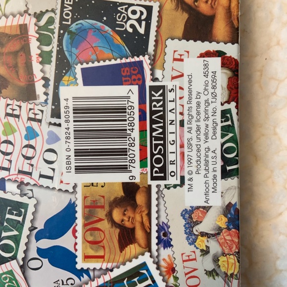 🦩NWT Antioch journal with 160 ruled pages, stamp collage design, 5.5 x 9 inches - Picture 4 of 6